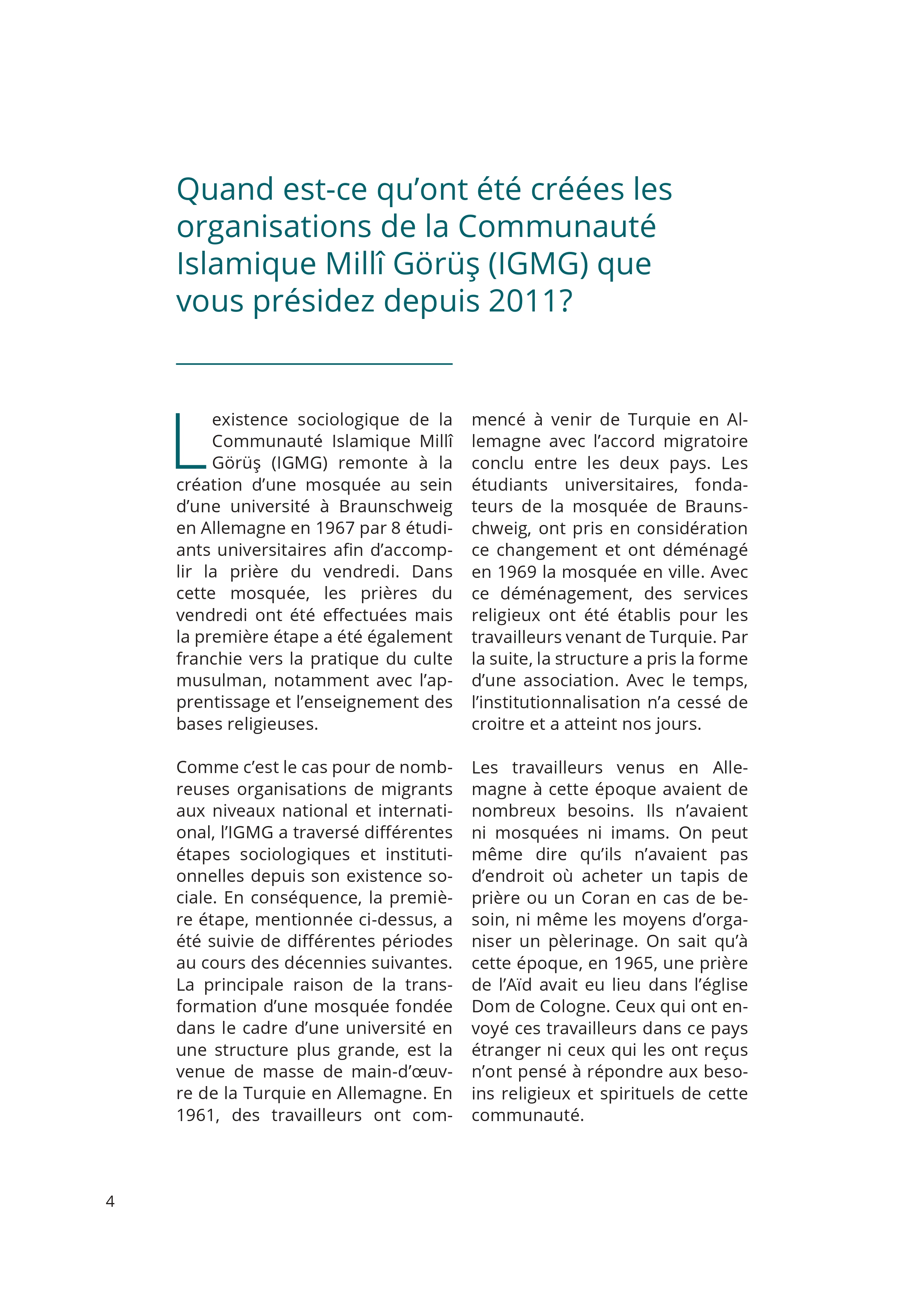 Le Passé et le Présent de l'IGMG/CIMG